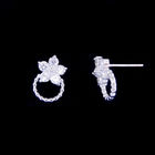 Sterling Silver 925 Jewelry Earring Hollow Cat Shaped Minimalist CZ Earrings
