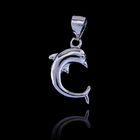 Personalized Plain Silver Pendant / Pure 925 Silver Dolphin Shape Charm Pendant