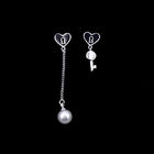 Silver 925 Star Chandelier Earrings , Platinum Jewellery Silver Pearl Drop Earrings